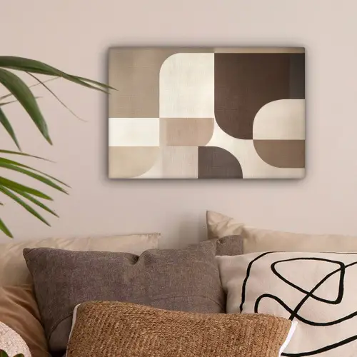Geometrisch - Geweven structuur - Modern canvas 2cm klein -sfeer1