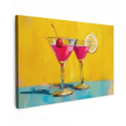 Glazen - Cocktail - Citroen - Kers canvas 2cm klein -z3d