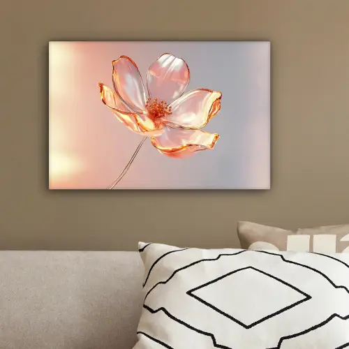 Glazen - Bloem - Roze canvas 2cm klein -sfeer3