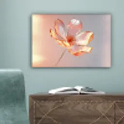 Glazen - Bloem - Roze canvas 2cm klein -sfeer4