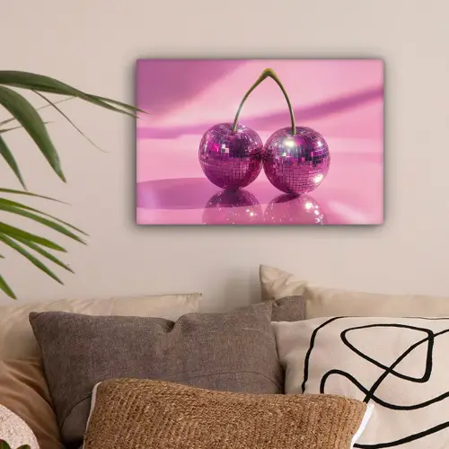 Glitter - Discobol - Roze - Kersen canvas 2cm klein -sfeer1