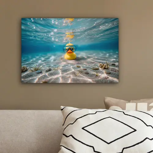 Duikbril - Eend - Water canvas 2cm klein -sfeer3