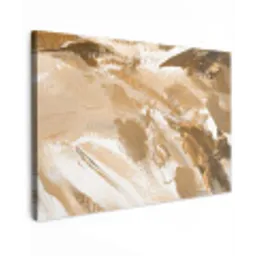 Goud - Beige - Abstract canvas 2cm klein -z3d