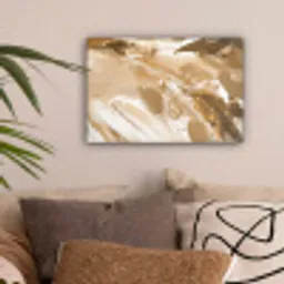 Goud - Beige - Abstract canvas 2cm klein -sfeer1
