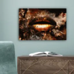 Goud - Lippen - Kunst canvas 2cm klein -sfeer4