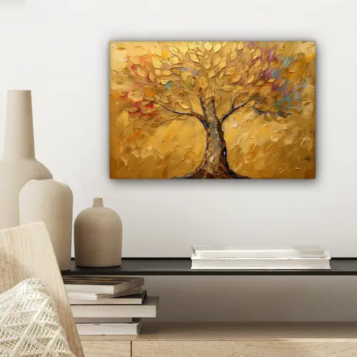 Goud - Boom - Abstract - Modern canvas 2cm klein -sfeer6