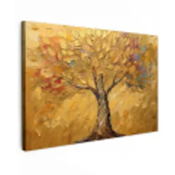 Goud - Boom - Abstract - Modern canvas 2cm klein -z3d