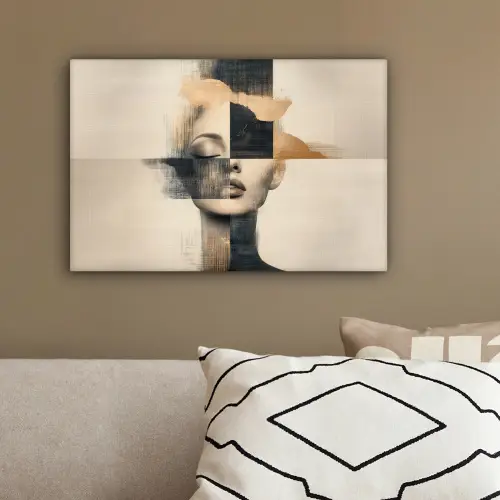 Goud - Vrouw - Rechthoeken canvas 2cm klein -sfeer3
