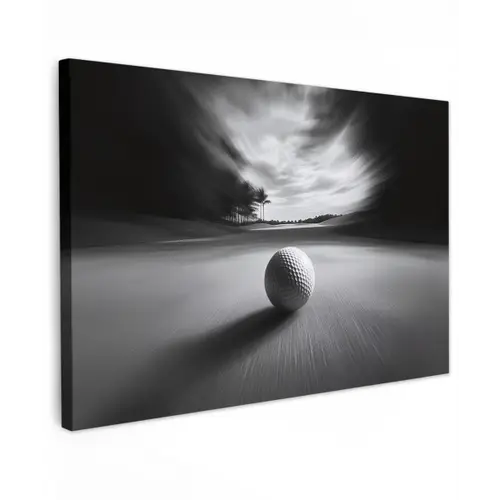 Golfbal - Wazig - Zwart canvas 2cm klein -z3d