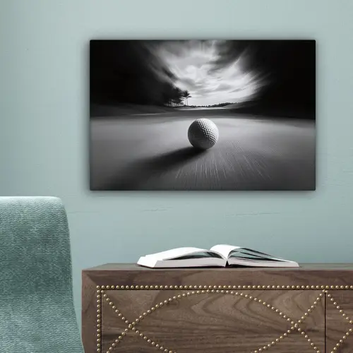 Golfbal - Wazig - Zwart canvas 2cm klein -sfeer4