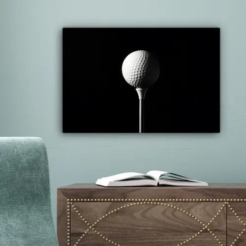 Golfbal - Minimalistisch - Wit canvas 2cm klein -sfeer4