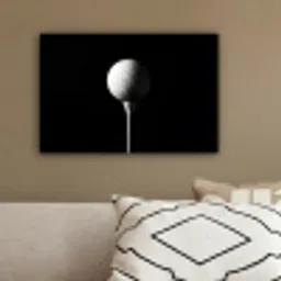 Golfbal - Minimalistisch - Wit canvas 2cm klein -sfeer3