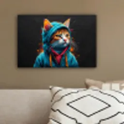 Graffiti - Kat - Zwart - Jas canvas 2cm klein -sfeer3