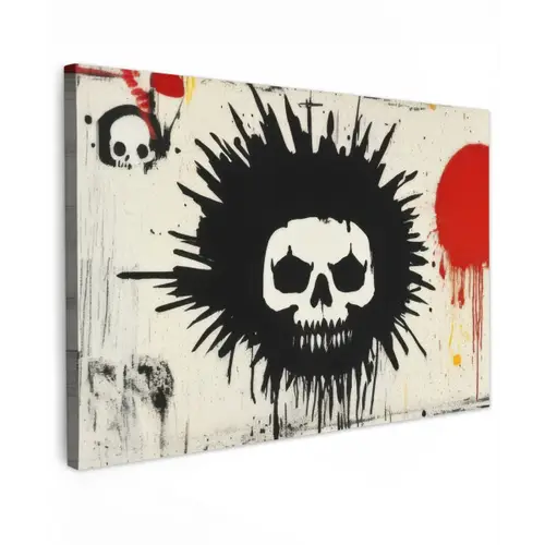 Graffiti - Schedel - Abstract - Rood canvas 2cm klein -z3d
