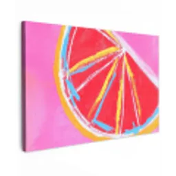 Grapefruit - Geschilderd - Roze - Strepen canvas 2cm klein -z3d