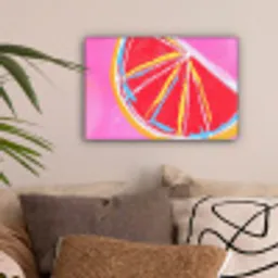 Grapefruit - Geschilderd - Roze - Strepen canvas 2cm klein -sfeer1