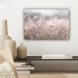 Graspluimen - Wind - Beige - Mistig canvas 2cm klein -sfeer6