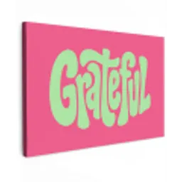 Grateful - Groen - Grafisch - Vloeiend canvas 2cm klein -z3d