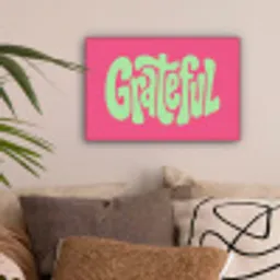 Grateful - Groen - Grafisch - Vloeiend canvas 2cm klein -sfeer1