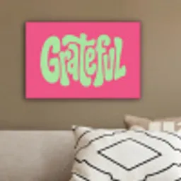 Grateful - Groen - Grafisch - Vloeiend canvas 2cm klein -sfeer3