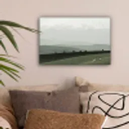 Grijs - Berg - Paarden canvas 2cm klein -sfeer1