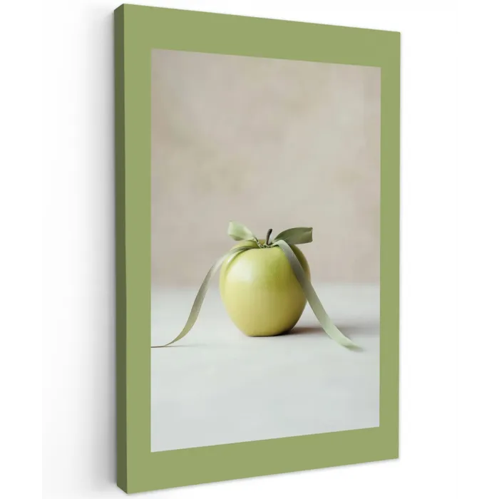 Groen - Appel - Strikje canvas 2cm klein -z3d