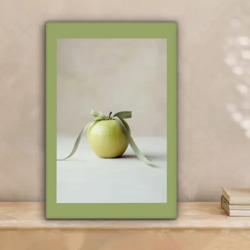 Groen - Appel - Strikje canvas 2cm klein -sfeer1