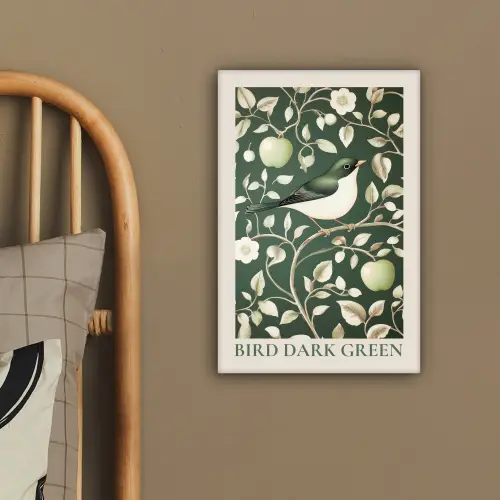 Groen - Vogel - Bloemen canvas 2cm klein -sfeer3