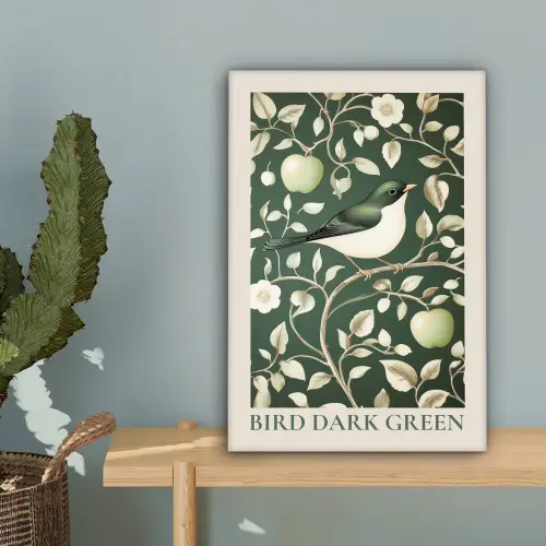 Groen - Vogel - Bloemen canvas 2cm klein -sfeer4