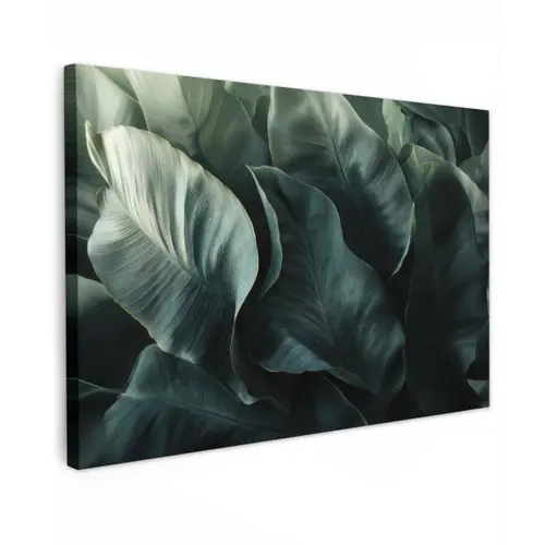 Groen - Bladeren - Glad - Nerven canvas 2cm klein -z3d