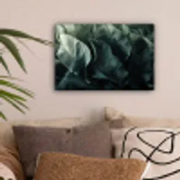 Groen - Bladeren - Glad - Nerven canvas 2cm klein -sfeer1