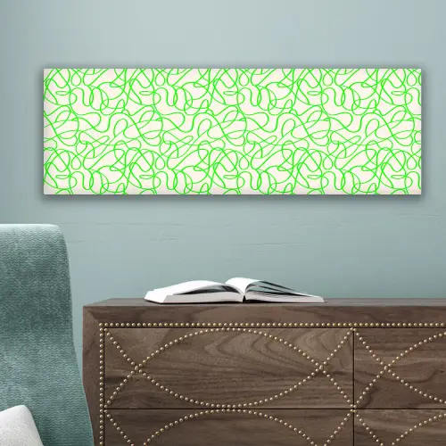 Groen - Lijnen - Abstract - Neon canvas 2cm klein 828 -sfeer4