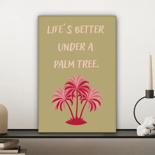 Groen - Zomer - Quote - Palmboom canvas 2cm klein -sfeer6