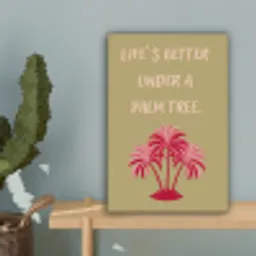 Groen - Zomer - Quote - Palmboom canvas 2cm klein -sfeer4