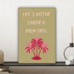 Groen - Zomer - Quote - Palmboom canvas 2cm klein -sfeer6