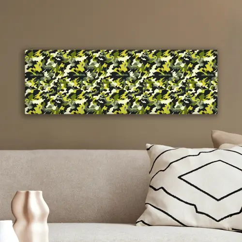 Groen - Geel - Camouflage - Patroon canvas 2cm klein 828 -sfeer3