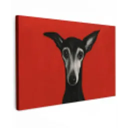 Windhond - Minimalistisch - Rood canvas 2cm klein -z3d