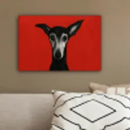 Windhond - Minimalistisch - Rood canvas 2cm klein -sfeer3