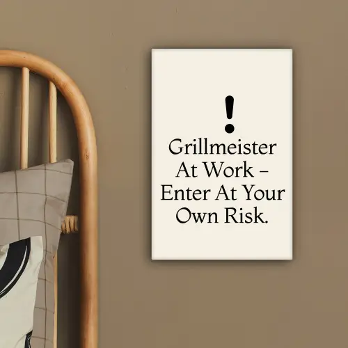 Grill - Uitroepteken - Zwart - Tekst canvas 2cm klein -sfeer3