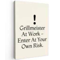 Grill - Uitroepteken - Zwart - Tekst canvas 2cm klein -z3d