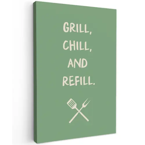 Grill - Groen - Zomer - Quote canvas 2cm klein -z3d