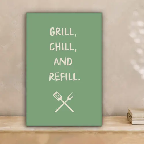 Grill - Groen - Zomer - Quote canvas 2cm klein -sfeer1
