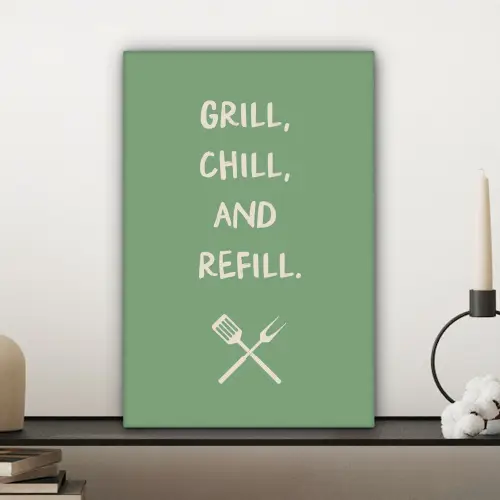 Grill - Groen - Zomer - Quote canvas 2cm klein -sfeer6