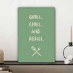 Grill - Groen - Zomer - Quote canvas 2cm klein -sfeer6