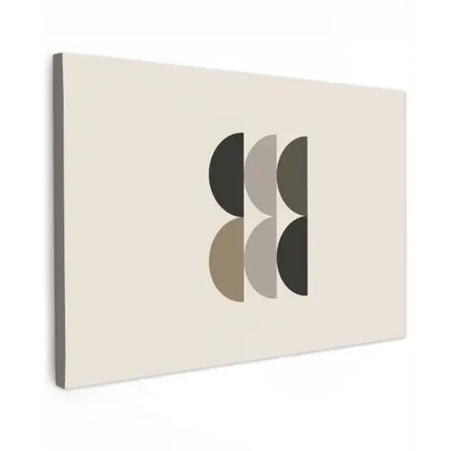 Halve cirkels - Aardetinten - Grafisch canvas 2cm klein -z3d