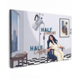 Half human, Half Coffee - Infuus - Koffie canvas 2cm klein -z3d