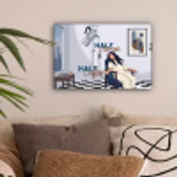 Half human, Half Coffee - Infuus - Koffie canvas 2cm klein -sfeer1