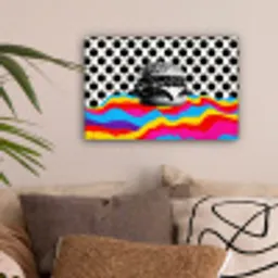 Hamburger - Stippen - Golven - Kleuren canvas 2cm klein -sfeer1
