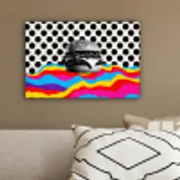 Hamburger - Stippen - Golven - Kleuren canvas 2cm klein -sfeer3