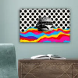 Hamburger - Stippen - Golven - Kleuren canvas 2cm klein -sfeer4